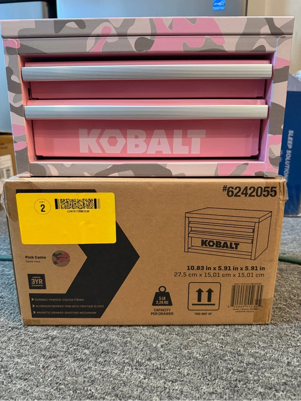 Kobalt Pink Camo 2-Drawer Steel Storage Chest